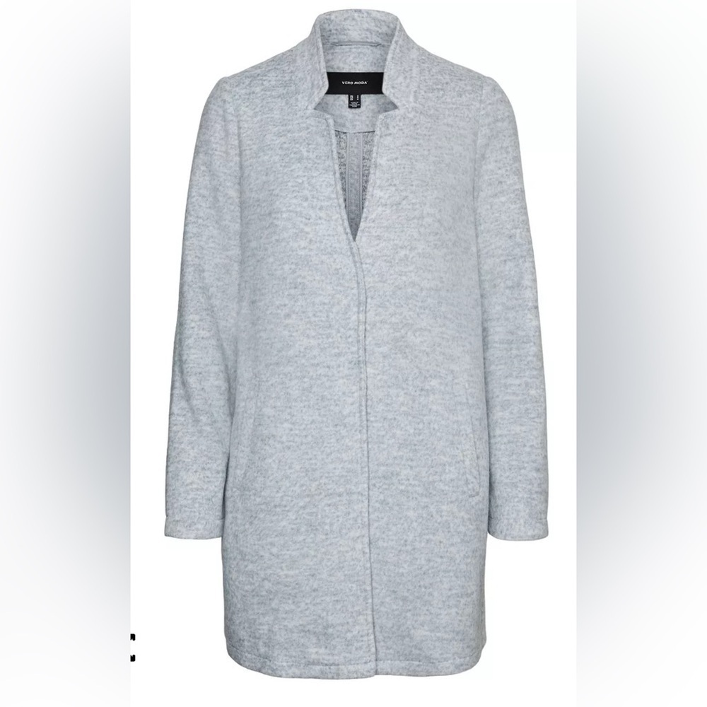 Vero Moda Women’s US 18 Katrine Brushed Fleece Long Coat Jacket Gray UK 22 XL - Picture 12 of 16